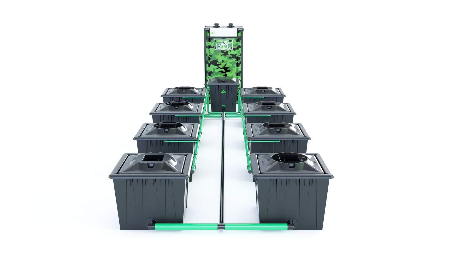 Alien RDWC Hydroponic System - 8 Pot 36L Black Series for Indoor Plant Growing | Perfect for Cannabis, Vegetables & Herbs