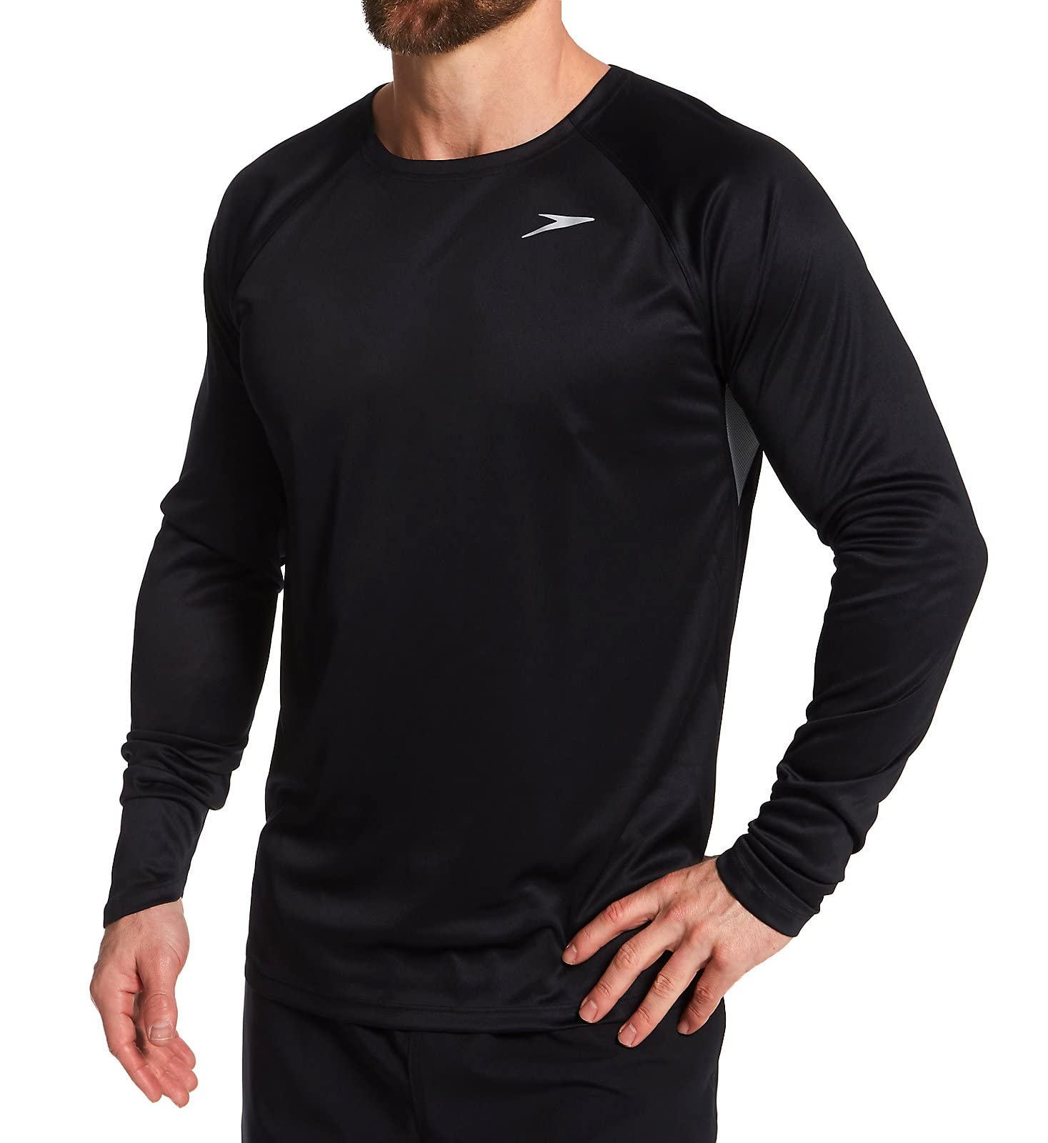 Speedo Men's UV Protection Swim Shirt Long Sleeve Rash Guard - UPF 50+ Sun Shirt for Swimming, Surfing & Water Sports