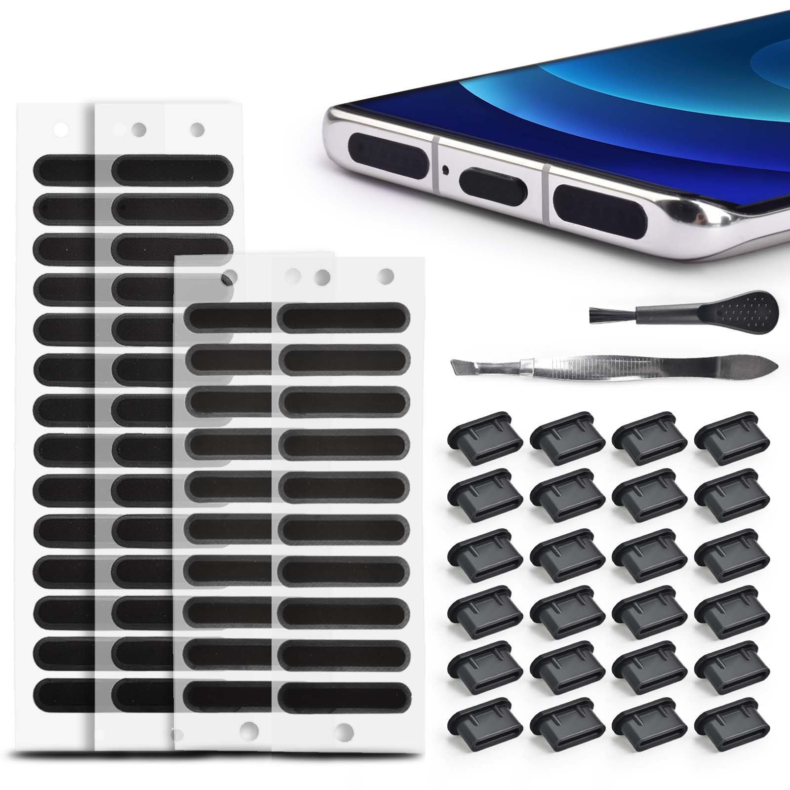 USB C Dust Plug for iPhone 15 Series & Samsung Galaxy S23/S22/S21/Note 20 - 74Pcs Type C Port Cover Protector for All USB-C Devices | Anti Dust Charging Port Cleaner & Speaker Cover | Perfect for Travel, Work & Daily Device Protection