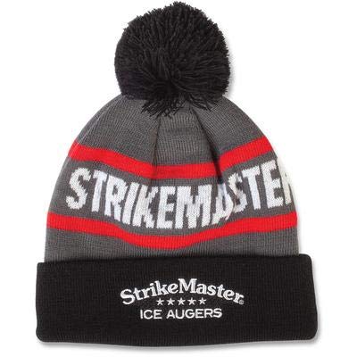 StrikeMaster Pom Beanie - Winter Knit Hat with Faux Fur Pom for Men & Women - Black, Grey, Red - Cozy Cold Weather Accessory for Skiing, Snowboarding & Outdoor Activities