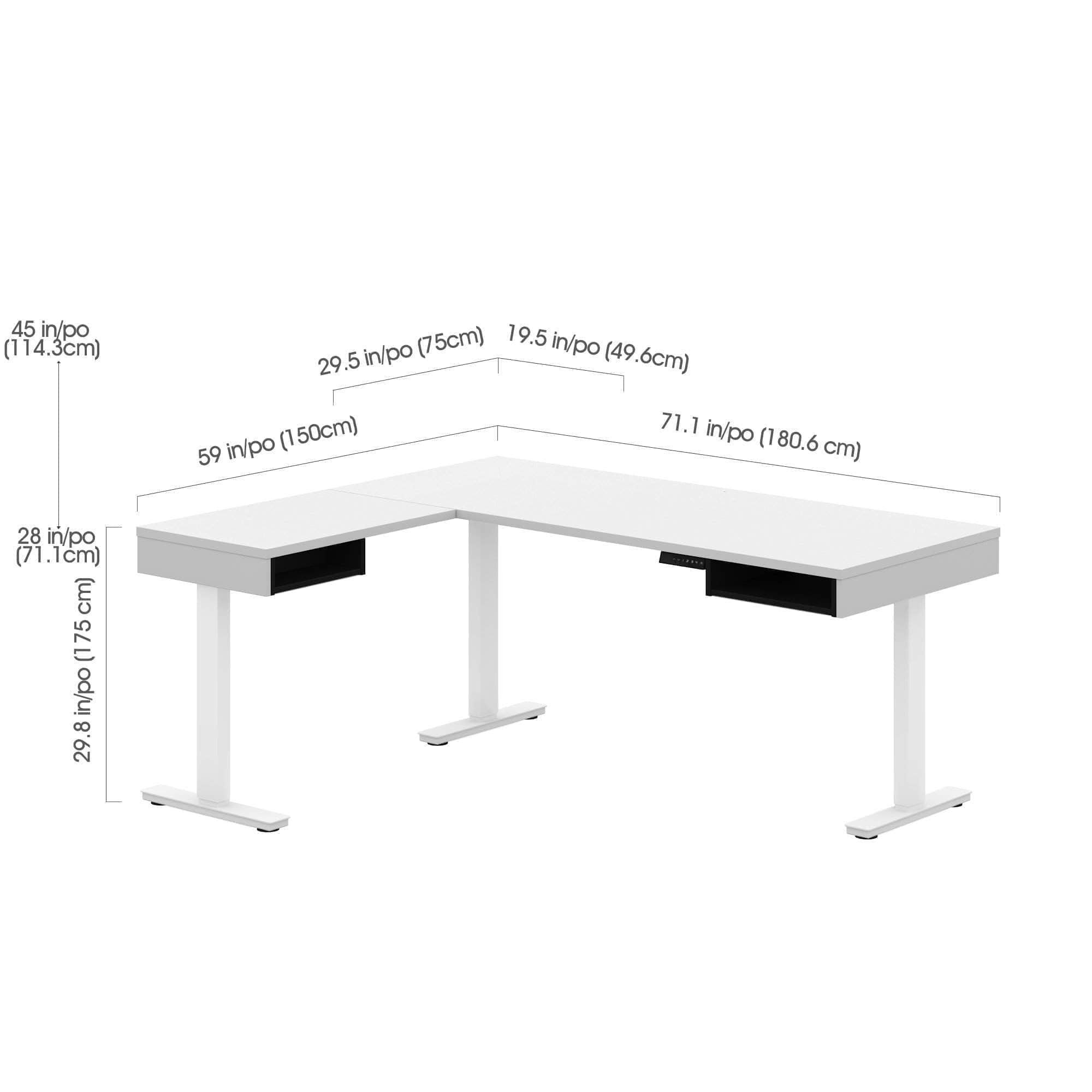 Premium L-Shaped Standing Desk - Adjustable Height Ergonomic Home Office Desk (2 Color Options) for Work from Home & Gaming Setup