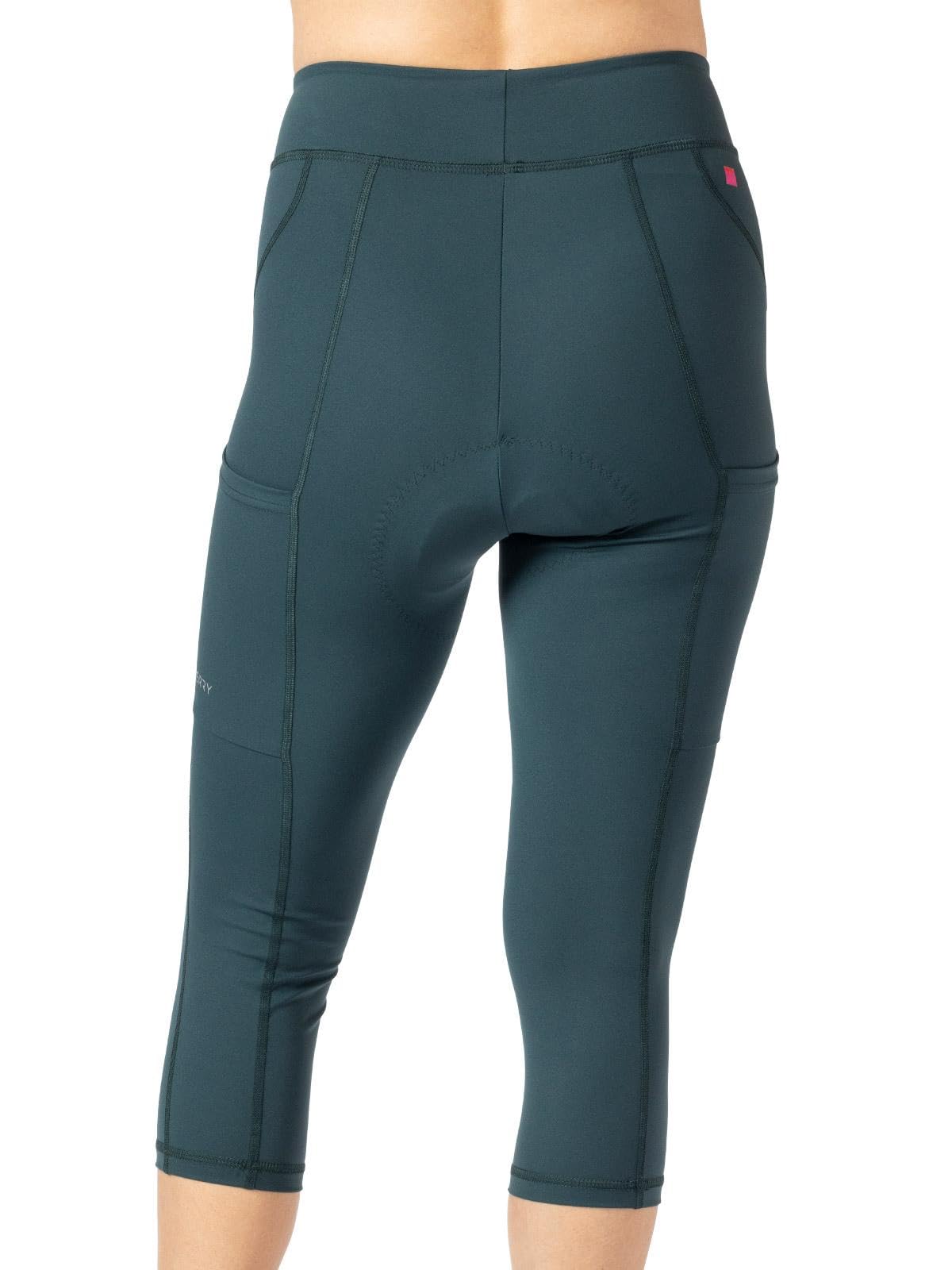 Women's Terry Bike Pants - High Waisted Padded Cycling Capris with 20-Inch Inseam | Comfortable Wayfarer Design for Road Biking & Indoor Spinning Classes