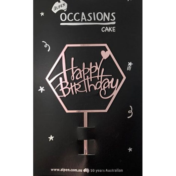 Happy Birthday Cake Topper | Rose Gold