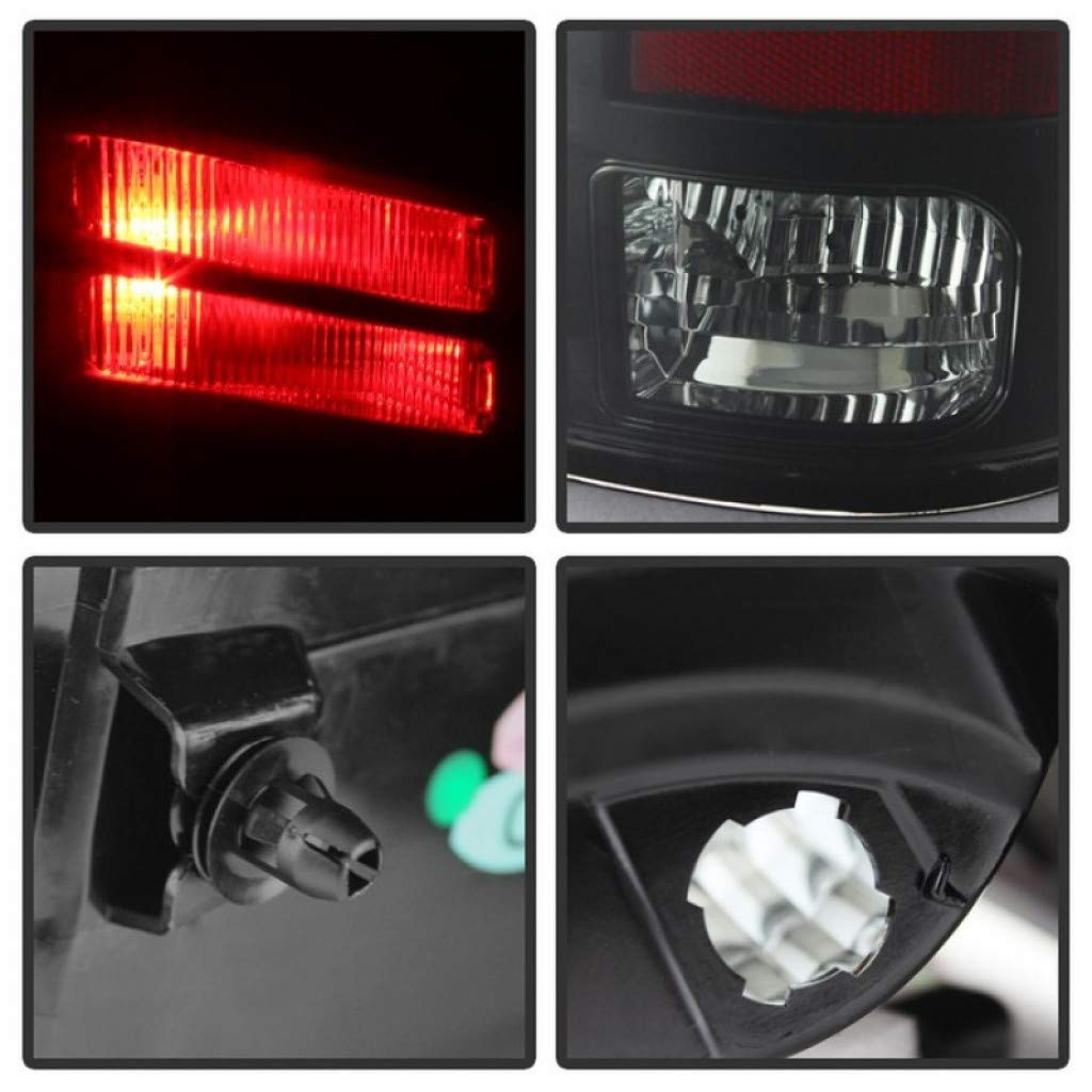 Spyder LED Black Smoke Tail Lights for Dodge Ram 1500/2500/3500 (2009-2010) - Pair (Part# 5078124) | Enhanced Visibility & Style for Night Driving & Off-Road Adventures