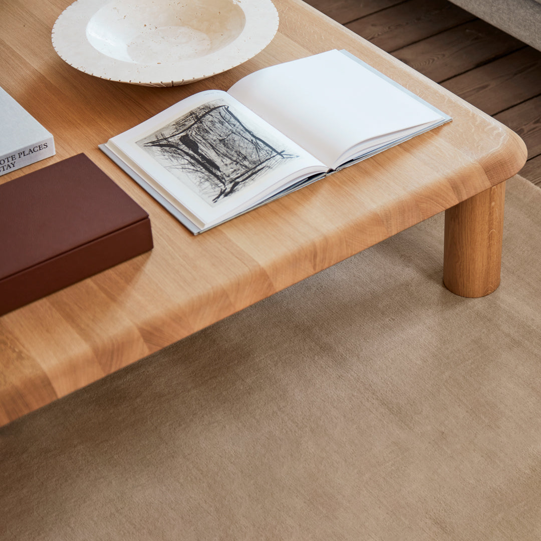 Modern Islets Coffee Table - Stylish Round Wooden Living Room Table with Storage Shelf - Perfect for Small Spaces, Apartments & Cozy Home Decor
