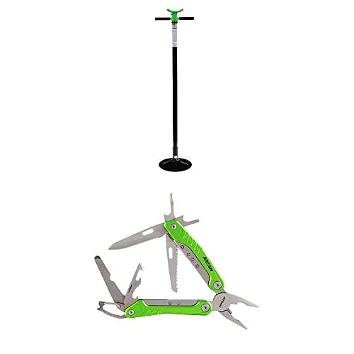 Arcan Underhoist Support Stand - 3/4 Ton Capacity, 12 Inch Diameter Base with Contoured Saddle & Bearing Mounted Spin Handle | Heavy Duty Vehicle Lift Support for Auto Repair Shops & Home Garages | Arcan 12-in-1 Multi-Tool with Nylon Sheath for DIY Projects & Emergency Repairs