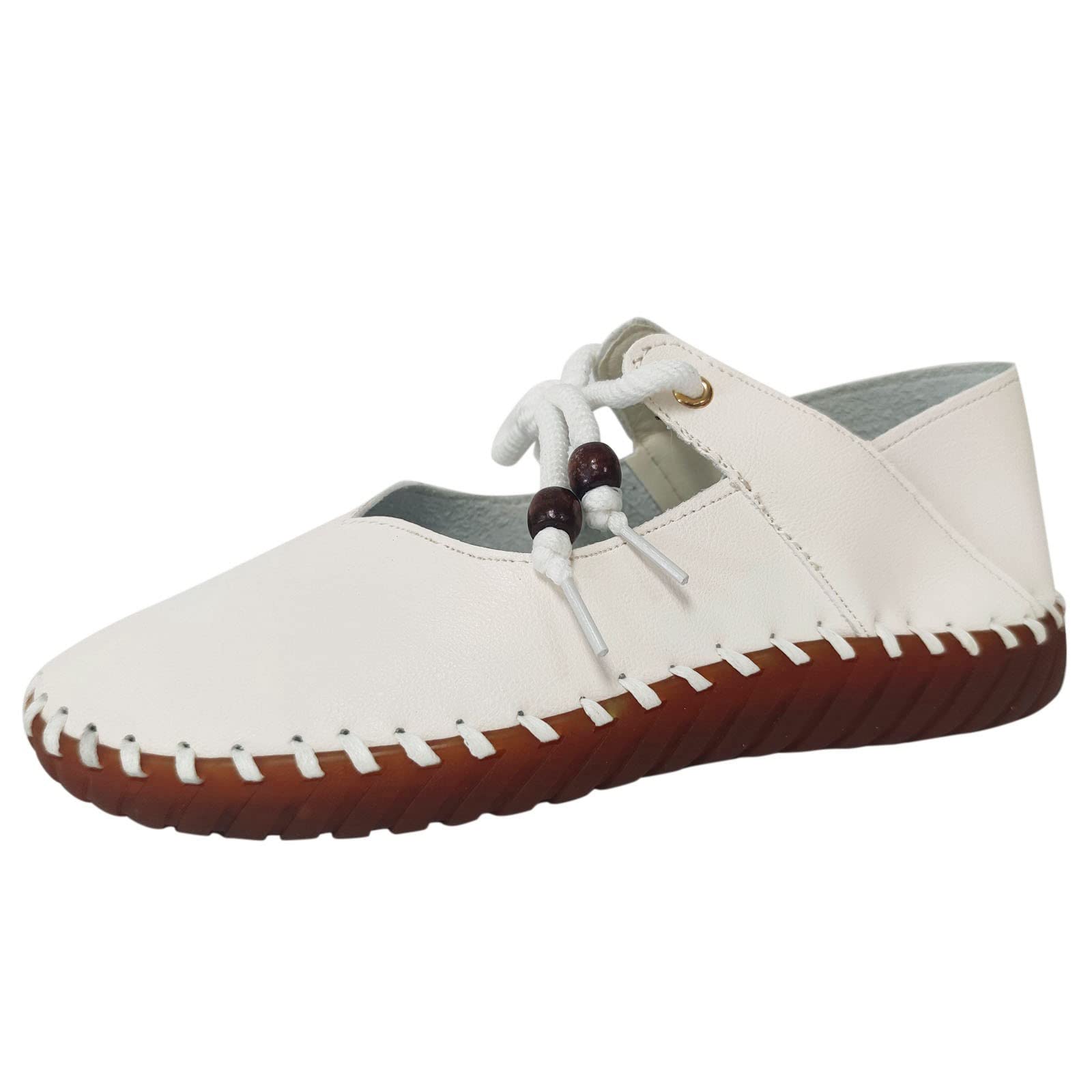 YUHAOTIN Steel-Toe Women's Wide Width Shoes - Comfortable Lightweight Flat Casual Shoes with Lace-Up Design for Plantar Fasciitis & Swollen Feet | Perfect for Work, Walking & Everyday Wear