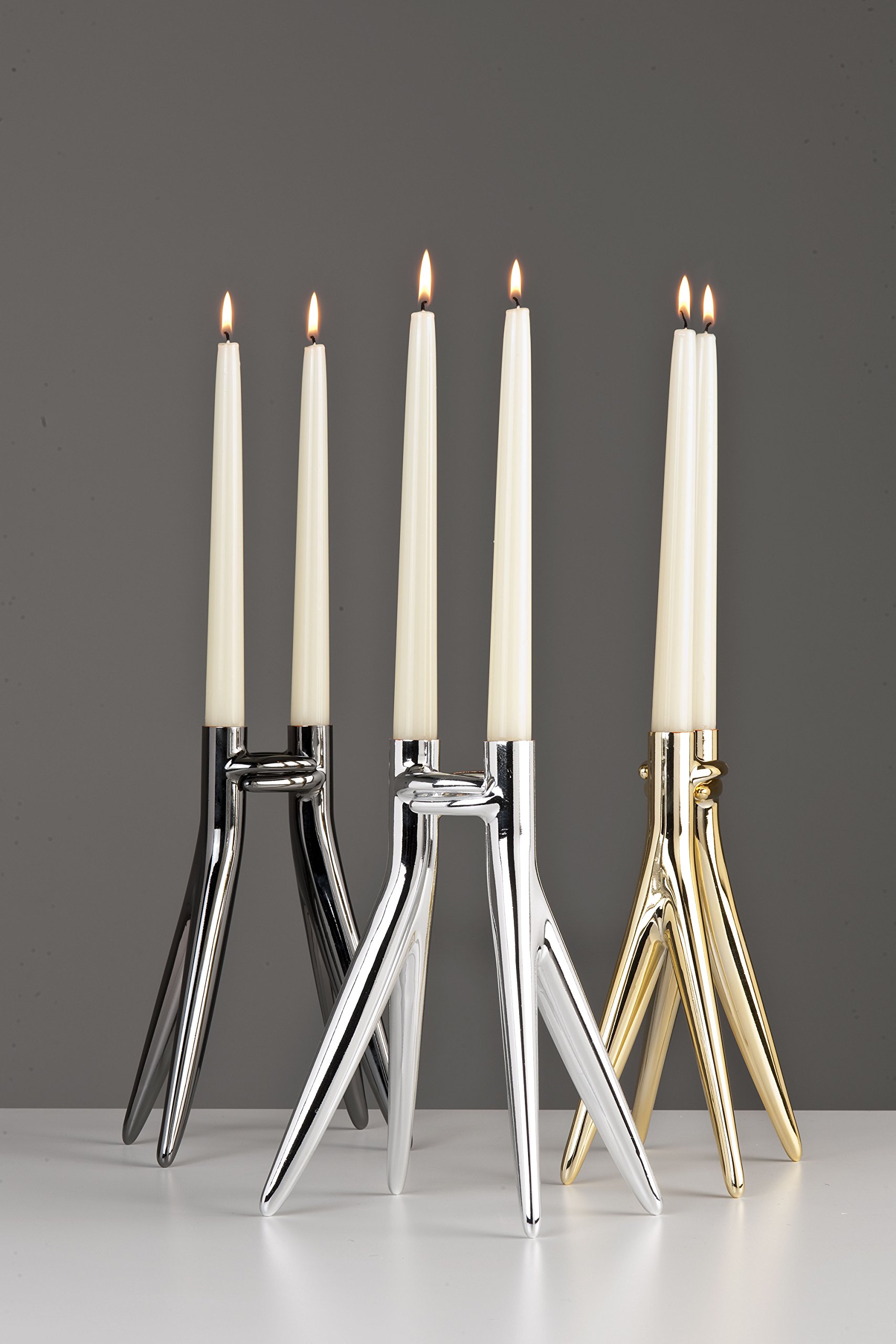 Kartell Abbracciaio Candle Holders by Philippe Starck & Abroise Maggiar - Set of 4 Opaque Black Glass Votive Holders for Home Decor, Wedding Centerpieces, and Tabletop Decorations