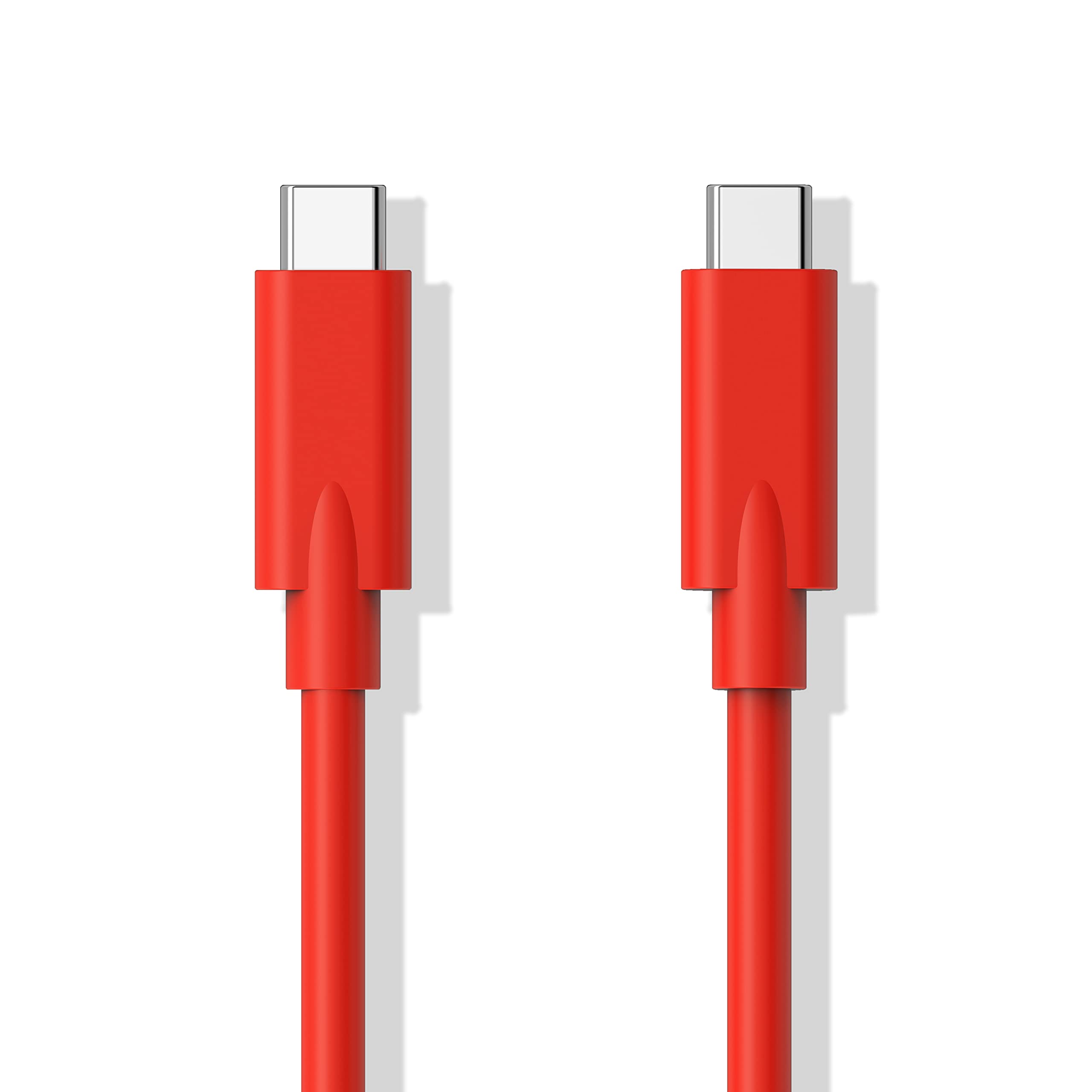 100W PD Fast Charging USB C to USB C Cable 2.0 - 5A Type C Charger Cord with 480Mbps Data Transfer for Smartphone, Tablet, Laptop - 6.6Ft (Red) - Perfect for Home, Office & Travel Charging