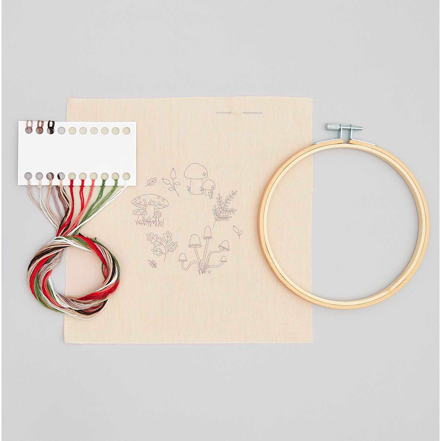 X Stitch Embroidery Kit - Mushroom Wreath DIY Cross Stitch Set for Beginners | Home Decor, Wall Art, Gift Idea