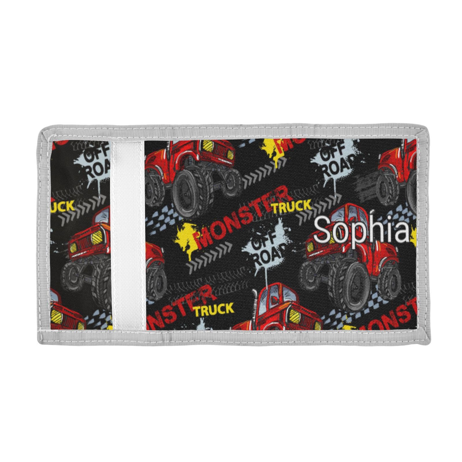 Custom Kids Wallets for Boys & Girls - Personalized Red Monster Truck Car Trifold Wallet | Unique Children's Birthday Gift for Toddlers | Perfect for School, Travel & Everyday Use
