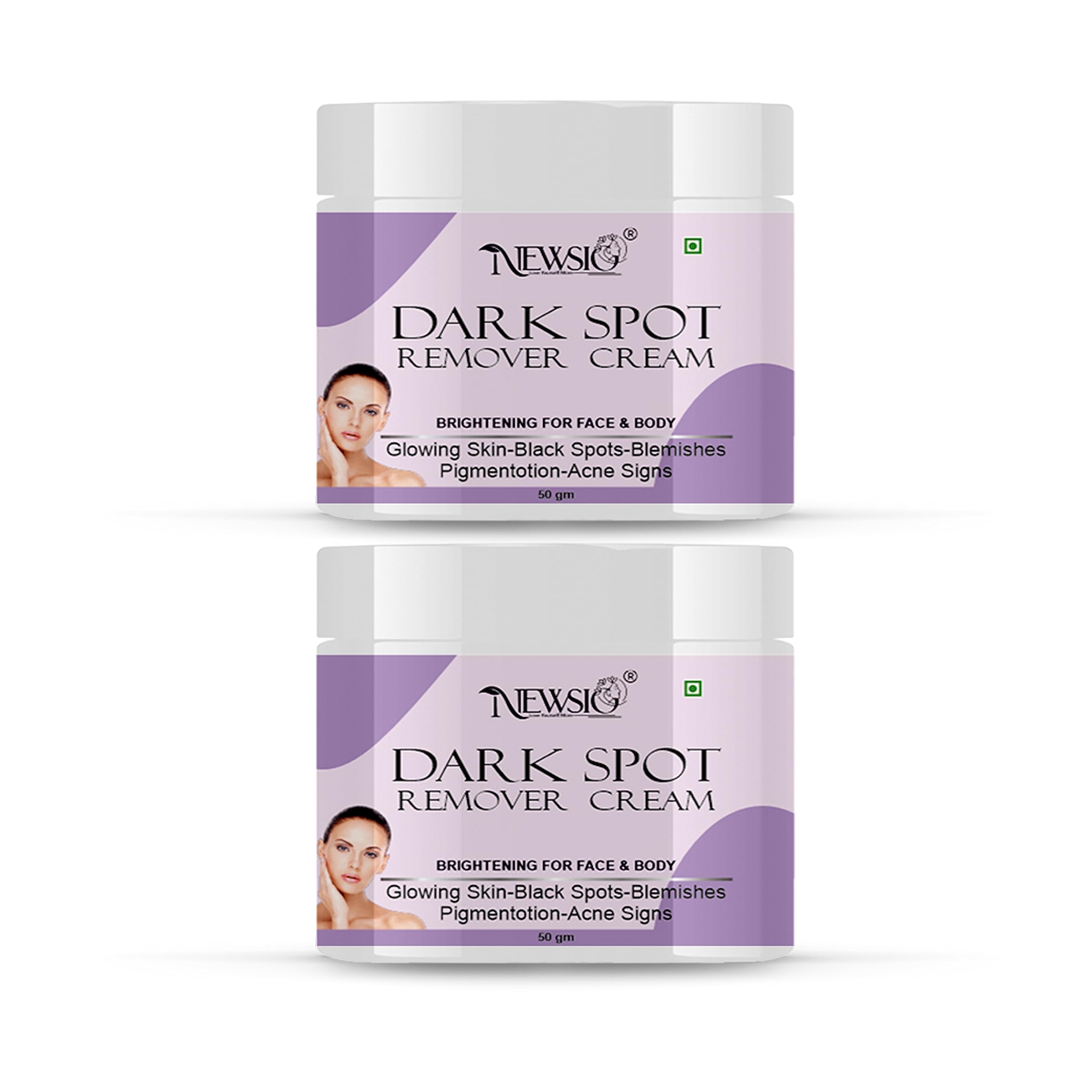 Newsio Dark Spot Corrector Cream - Brightening & Lightening Treatment for Pimple Marks, Acne Scars, Uneven Skin Tone, Pigmentation & Blemishes (2 x 100g Jars) | Fades Dark Spots & Hyperpigmentation | Perfect for Daily Skincare Routine & Post-Acne Care
