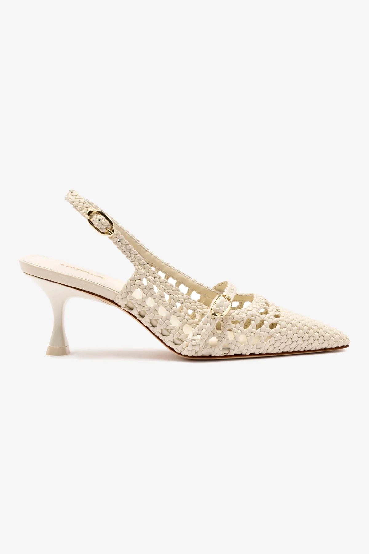 Ines Macrame Pump in Ivory Leather - Elegant Women's Dress Shoes for Weddings, Parties & Formal Occasions