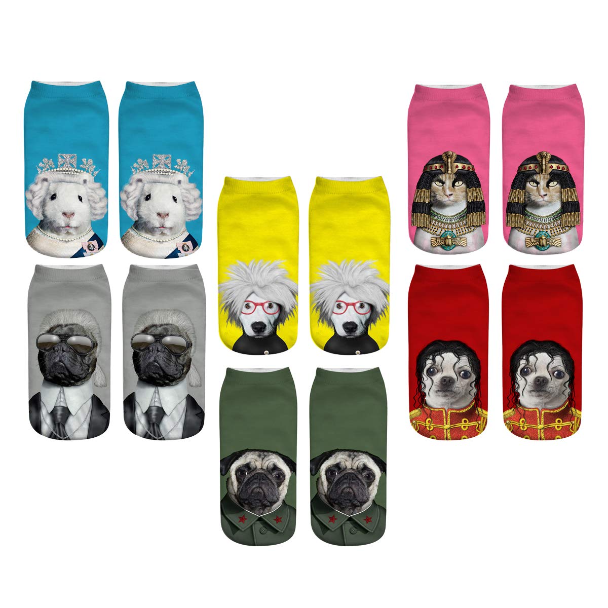 Funny 3D Cartoon Low Cut Ankle Socks - Novelty Printed Boat Socks for Men & Women - Perfect for Casual Wear, Cosplay, and Gift Giving