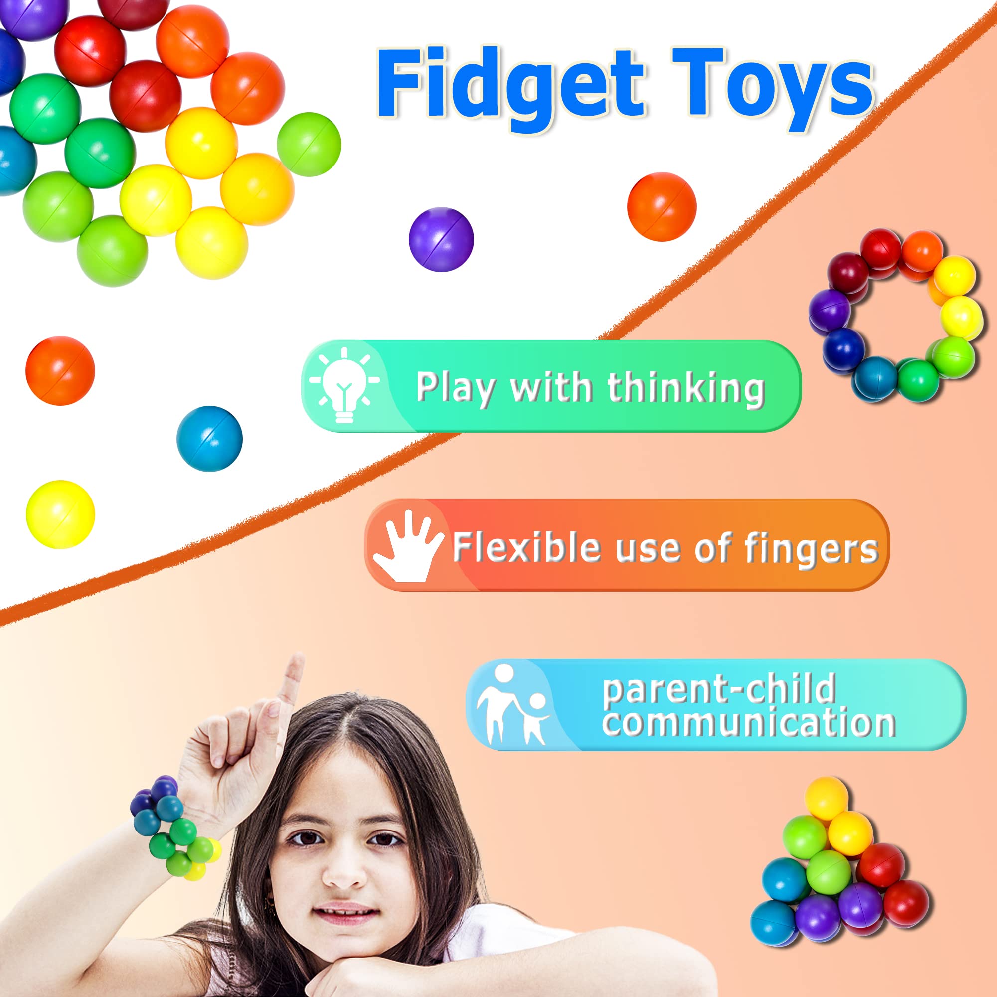 Sensory Fidget Toys for Stress Relief & Focus - Educational Learning Toys for Kids Ages 8-15, Adults | Classroom, Montessori & Preschool Activities | Perfect for ADHD, Anxiety & Calming (Boys & Girls)