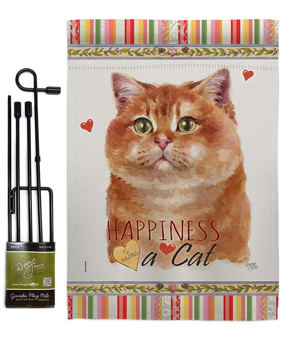 Scottish Cat Garden Flag Set - Double-Sided Pet Decor for Yard & Home