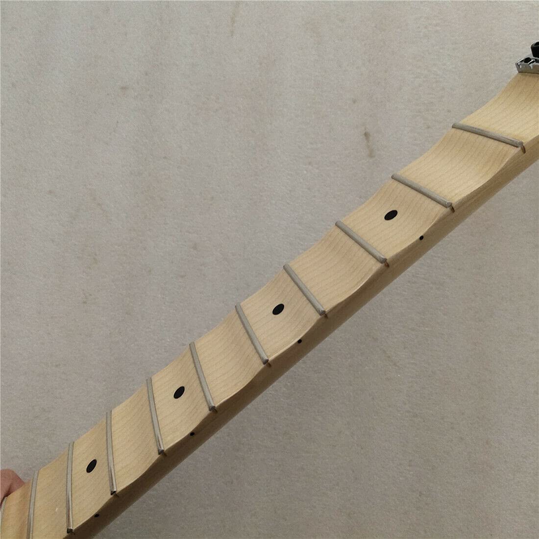 YAFEN Reverse Banana Head Full Scalloped Maple Electric Guitar Neck Replacement - 22 Frets - Perfect for Rock, Metal, and Blues Guitar Upgrades