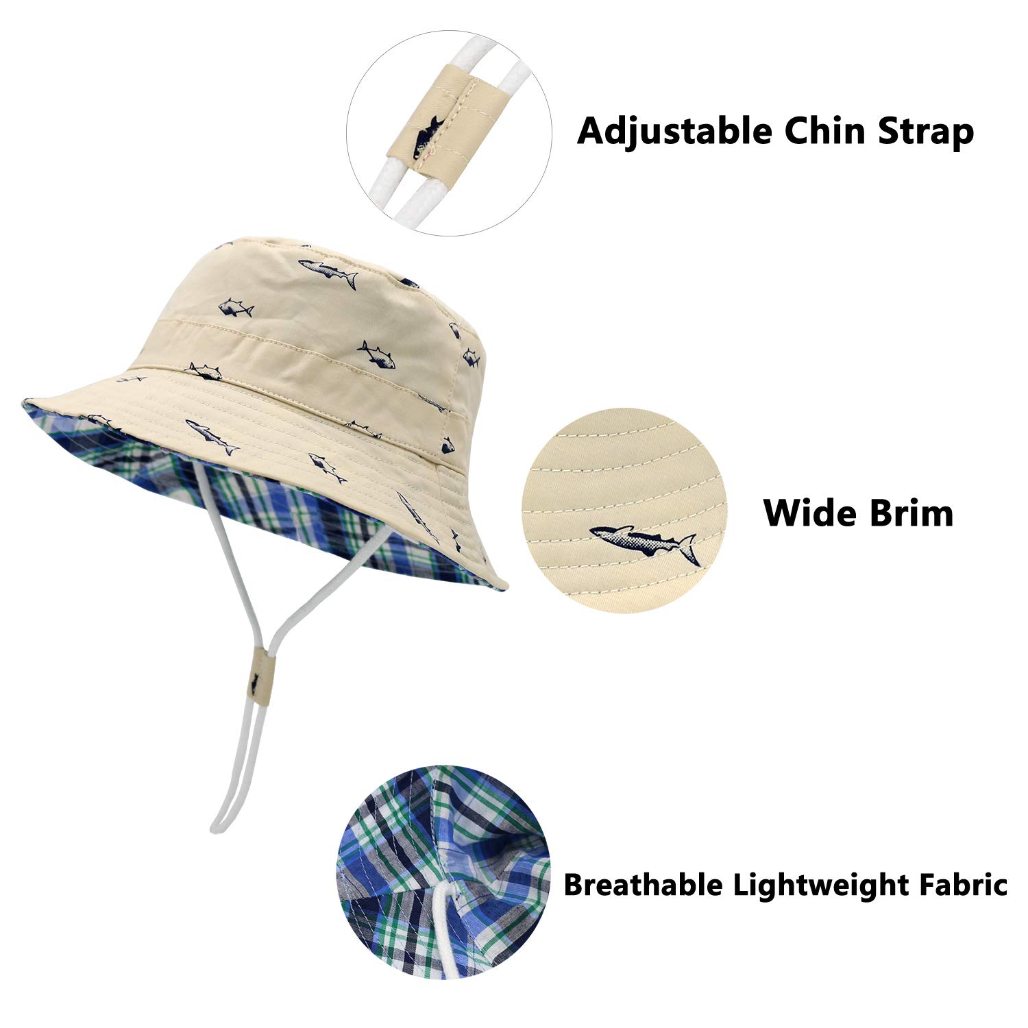 UPF 50+ Baby Sun Hat for Toddlers - Breathable Summer Bucket Hat for Boys & Girls - Perfect for Beach, Pool & Outdoor Activities