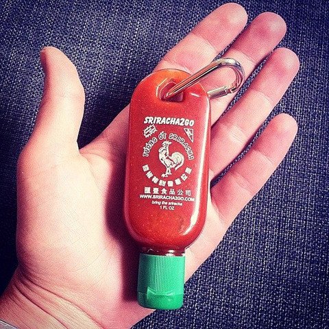 Sriracha2Go - Huy Fong Sriracha Hot Sauce Mini Keychain Bottle 1oz 10-Pack - Portable Spicy Condiment for Travel, Camping & Office Use - Perfect for Lunch Boxes, Picnics & On-the-Go Meals