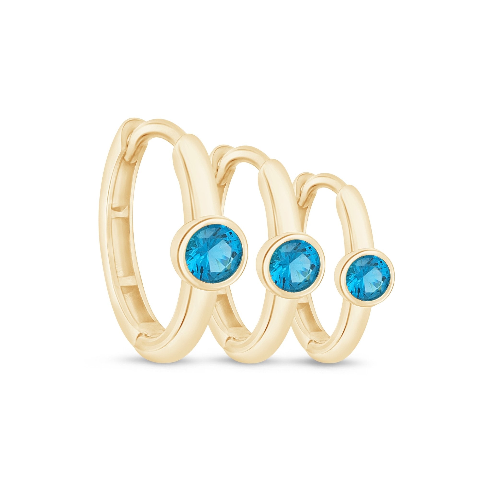 14k Yellow Gold Blue Topaz Bezel Ring – Elegant Birthstone Jewelry for Women, Perfect for Birthdays, Anniversaries & Special Occasions