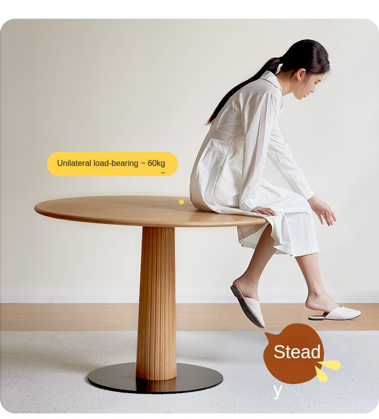 Stylish Oak Solid Wood Modern Nordic Dining Table - Perfect for Small Spaces, Apartments & Contemporary Home Decor