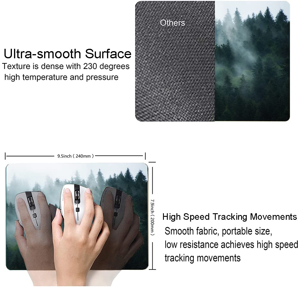 Premium Forest Design Mouse Pad - Non-Slip Waterproof Rubber Base for Office & Gaming | Custom Rectangle Mousepad for Computer, Laptop, PC | Perfect Desk Accessory for Work, Home & Gaming Setup