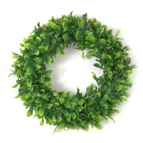SIFDNRGNFN Artificial Eucalyptus Leaf Wreath - 16.5 Inch Green Faux Plant Garland for Front Door, Home & Office Decor - Perfect for Christmas, Wedding, and Seasonal Door Hanging Decorations