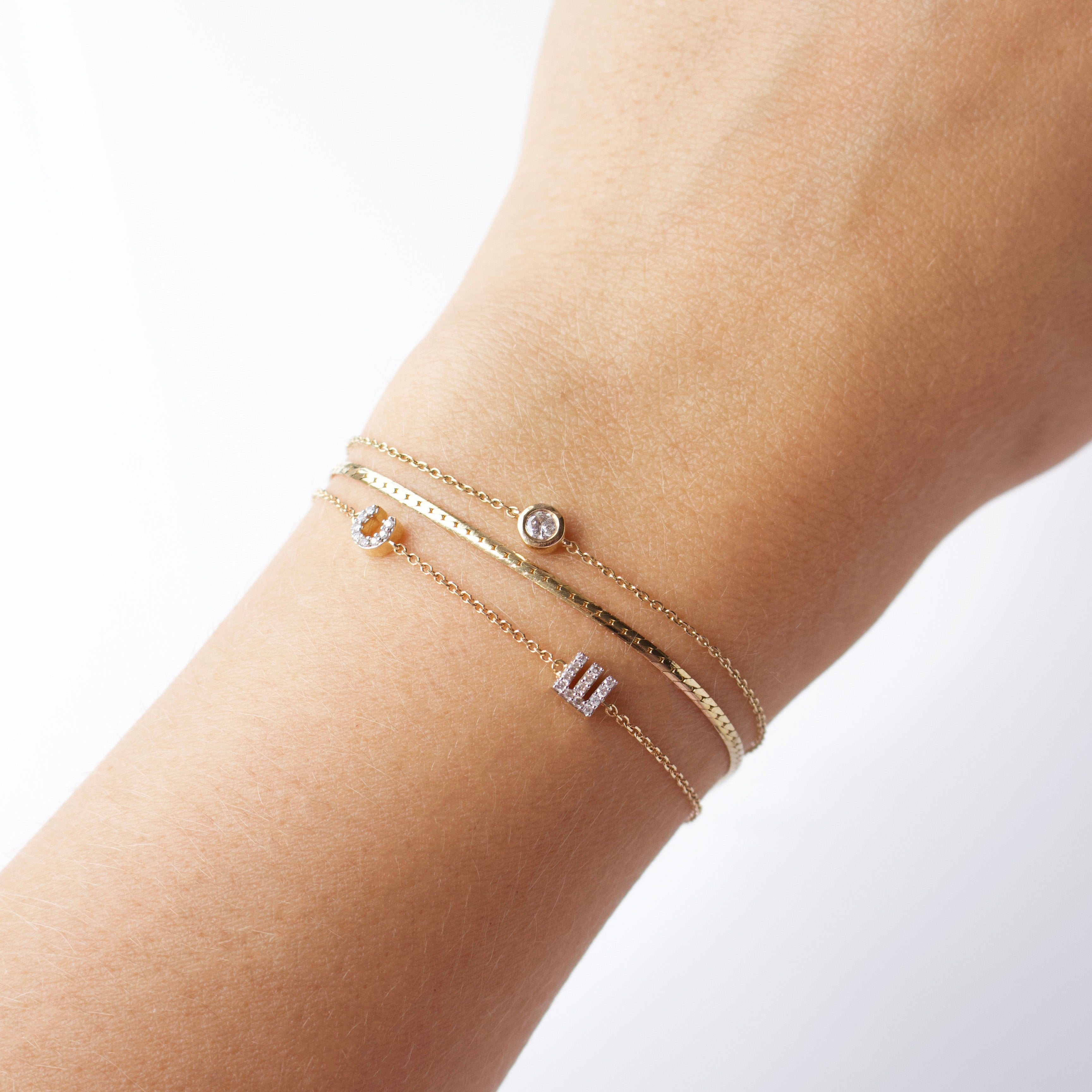 Personalized Diamond Initial Bracelet for Women - Custom Name Letter Jewelry Gift for Her - Perfect for Birthdays, Anniversaries & Special Occasions