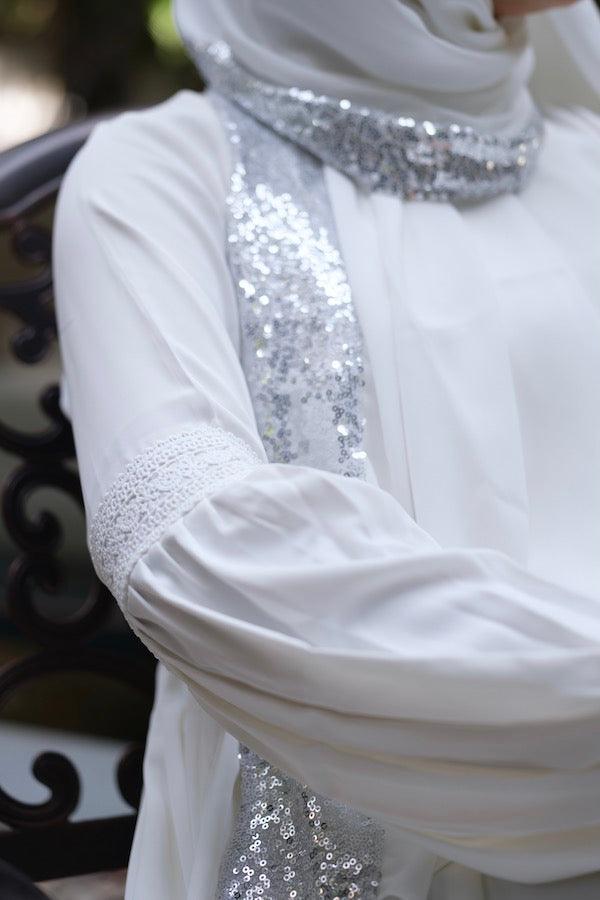 Elegant White Mahzabin Dress for Women - Perfect for Weddings, Parties & Special Occasions