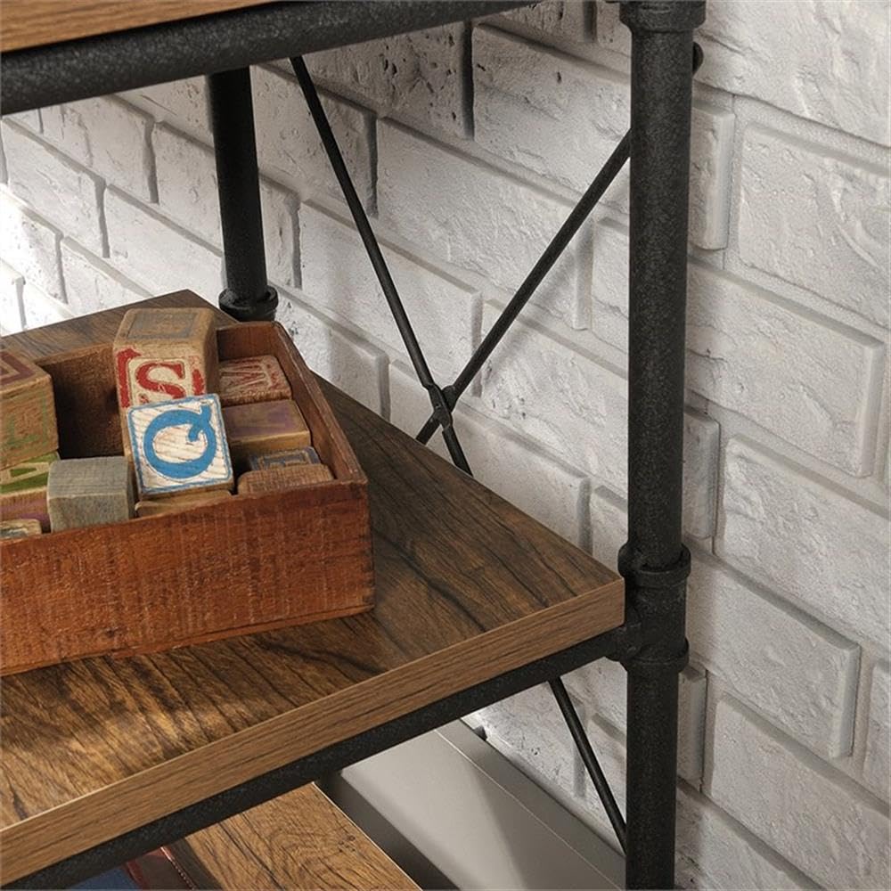 UrbanPro Farmhouse Engineered Wood Writing Desk in Checked Oak/Black - Modern Home Office Desk for Small Spaces, Study & Remote Work - Perfect for Apartments, Dorms & Workspaces