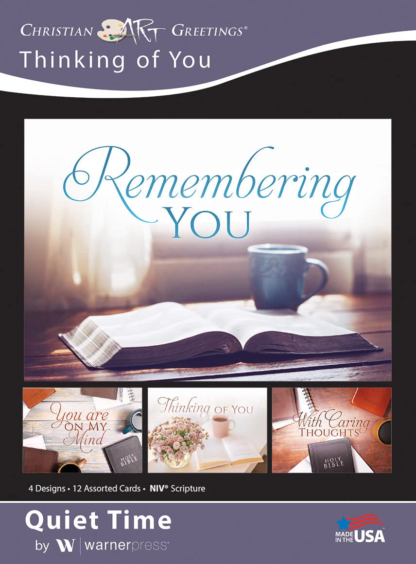 Christian Greeting Cards Assortment Box - 12 Inspirational Bible Verse Scripture Cards with Envelopes | Perfect for Quiet Time, Thinking of You, Encouragement & Faith-Based Occasions
