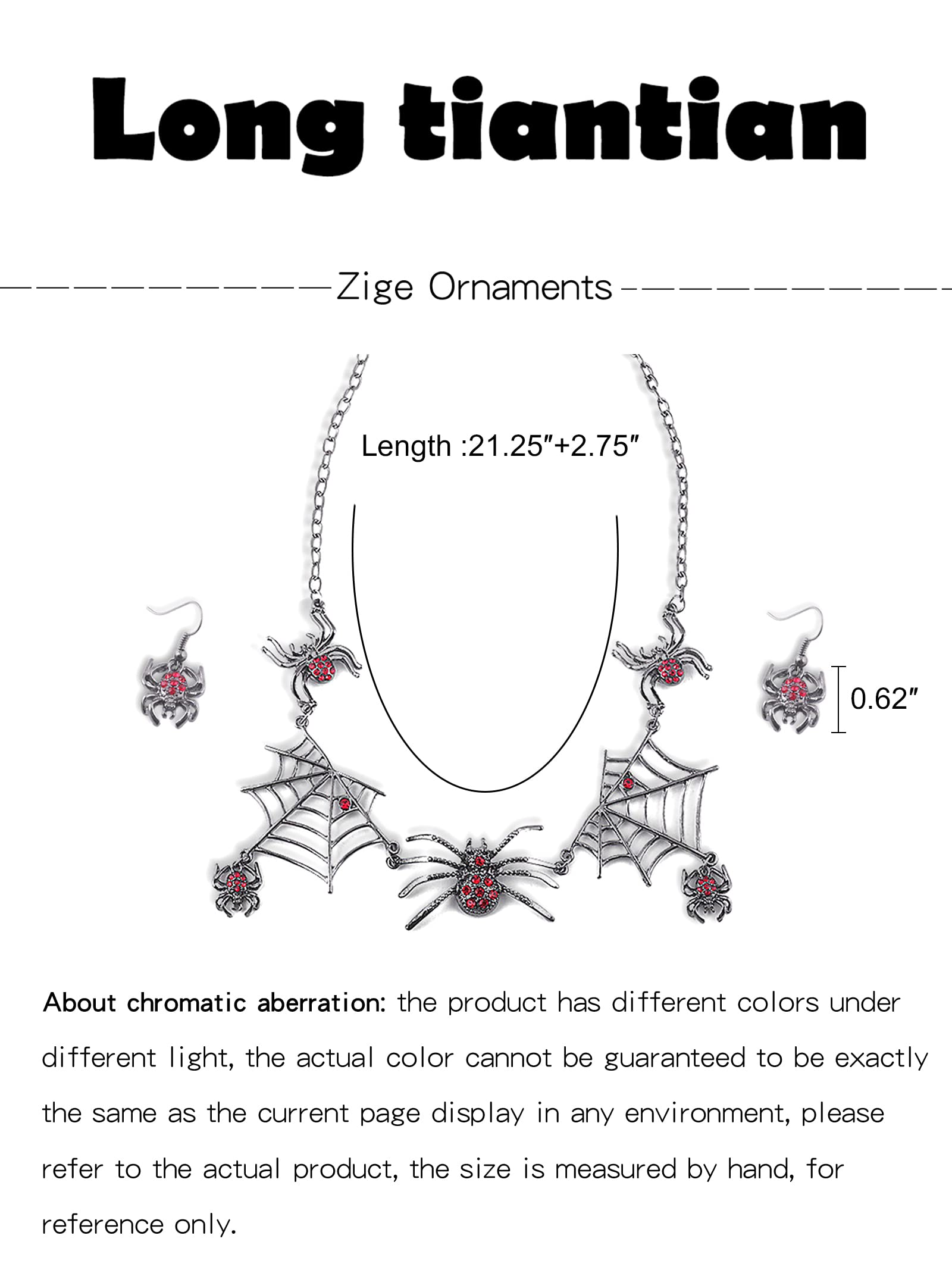 Gothic Green Crystal Spider Jewelry Set - Halloween Spider Earrings, Necklace & Ring - Elegant Gothic Jewelry for Halloween Costume Accessories & Dark Fashion Lovers