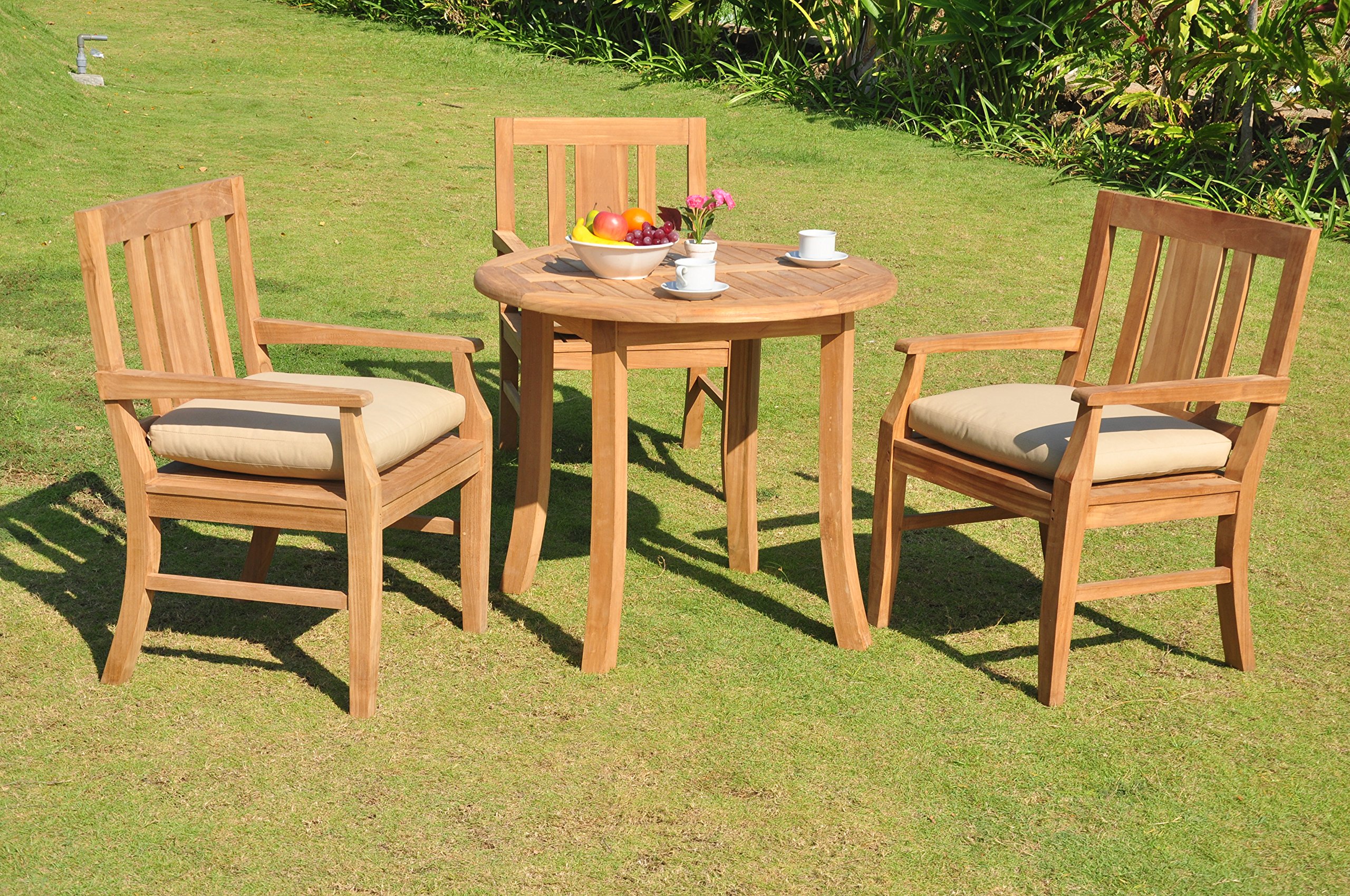 Premium 4-Piece Outdoor Teak Patio Dining Set - 36