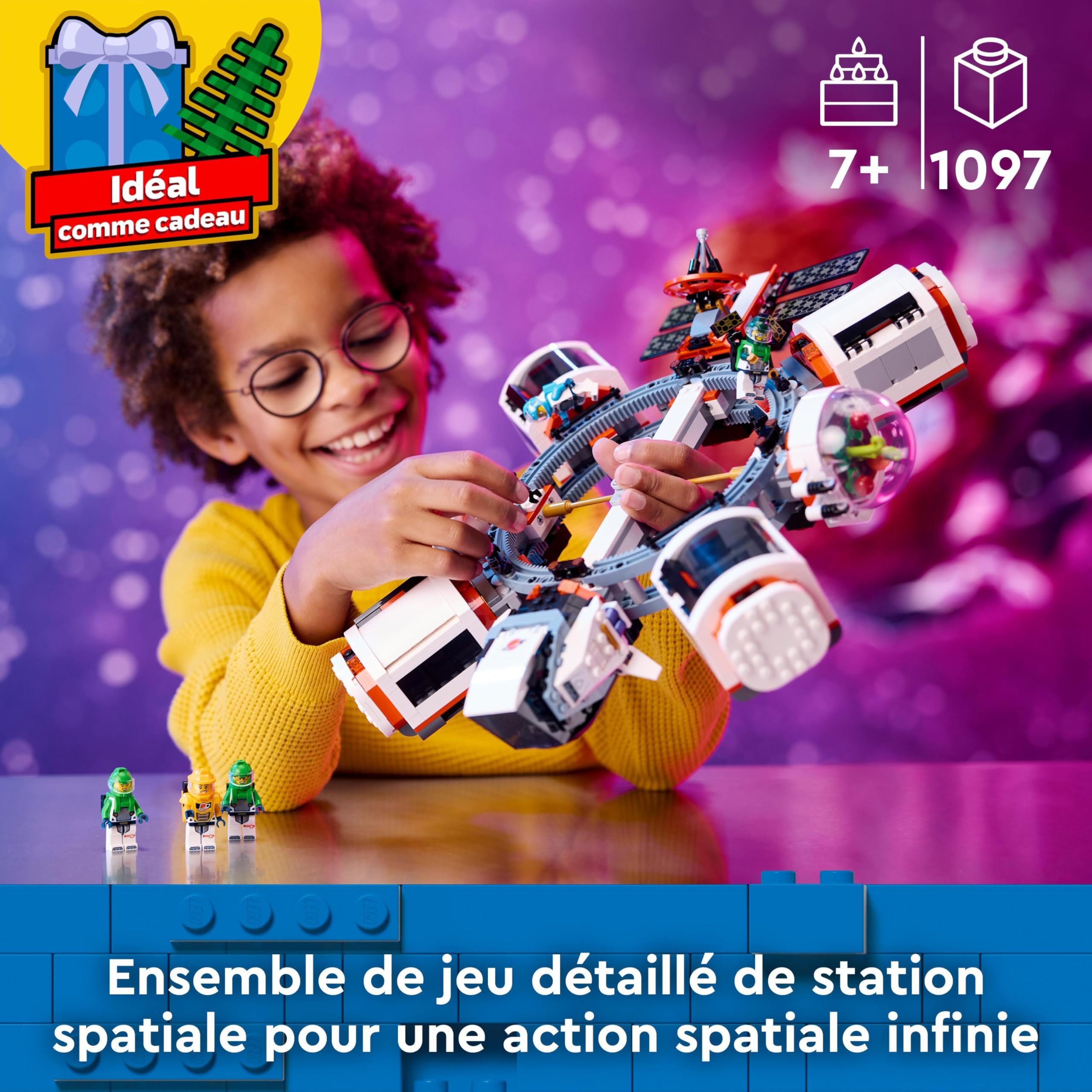 LEGO City Modular Space Station Toy Set with Shuttle & Lab - STEM Educational Birthday Gift for Kids Ages 7+ - Space Exploration Playset with 6 Astronaut Minifigures - Perfect for STEM Learning & Imaginative Play