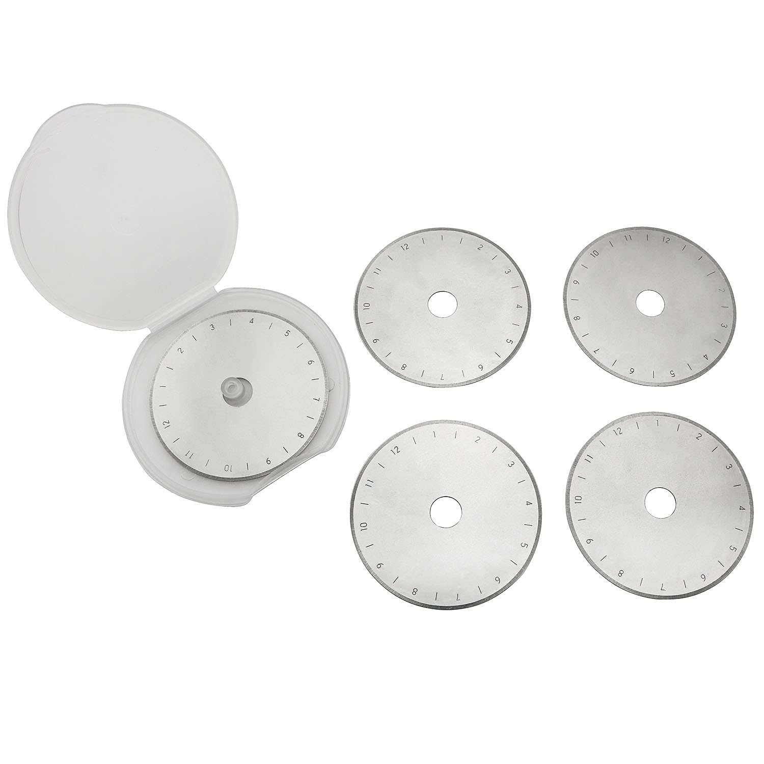 5PCS 60mm Rotary Cutter Blades - Premium Fabric & Leather Cutting Tool for Sewing, Quilting, DIY Crafts | Sharp Replacement Blades for Rotary Cutters | Perfect for Quilters, Tailors & Craft Enthusiasts
