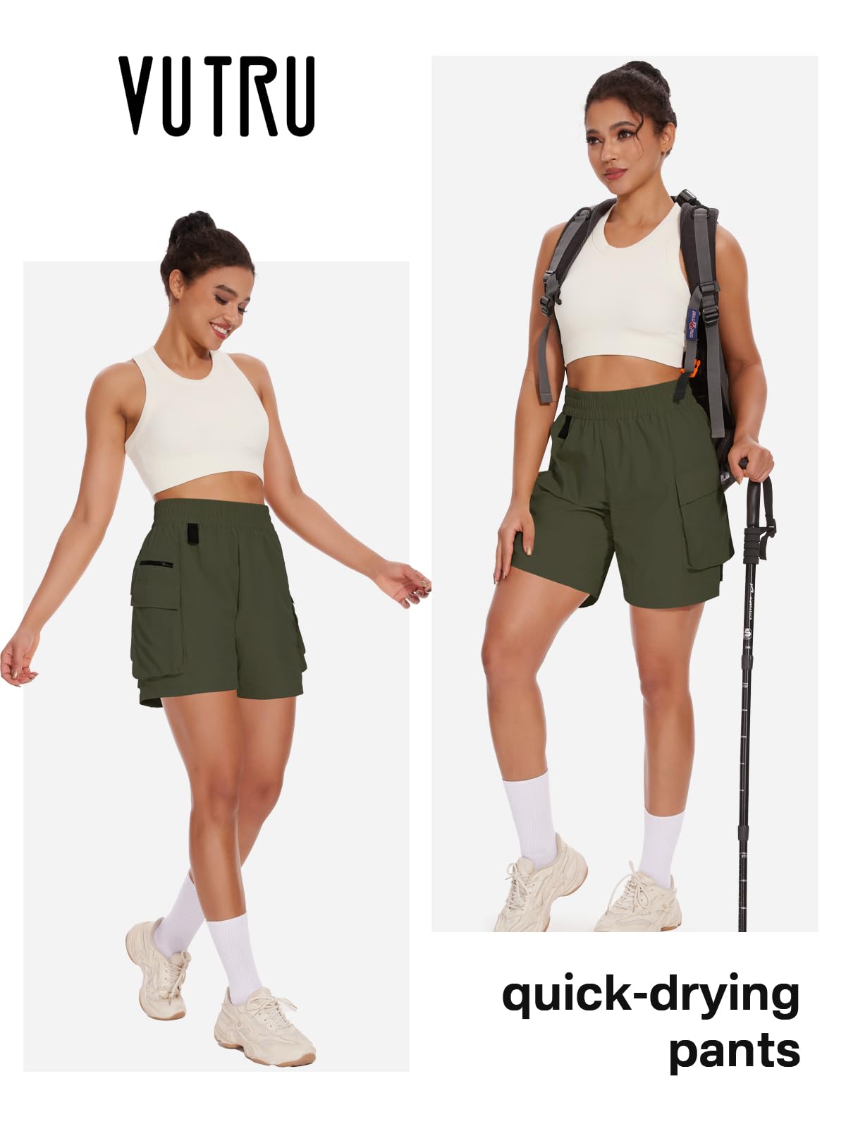 VUTRU Women's Hiking Cargo Shorts 6.7
