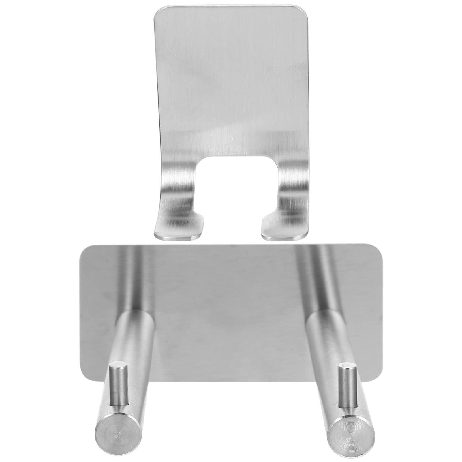 Cabilock 1 Set Stainless Steel Wall Mount Hair Dryer Holder & Towel Hook - 304 Stainless Steel Suction Cup Organizer for Blow Dryer, Curling Iron, Silverware & Kitchen Utensils - Perfect for Bathroom, Salon & Bedroom Organization