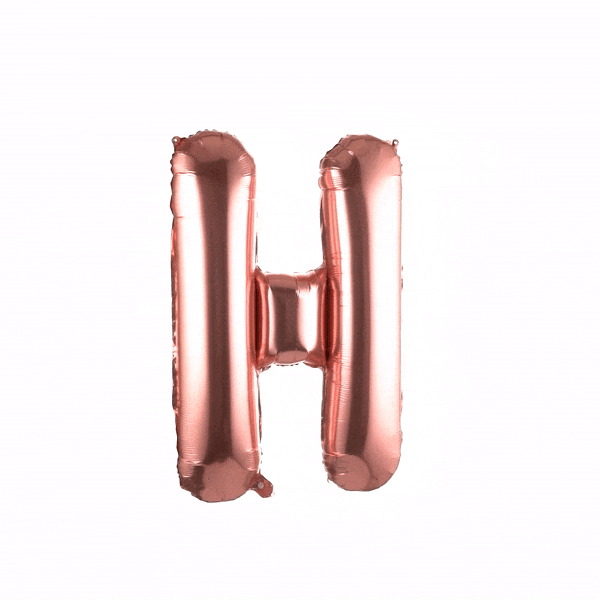 Rose Gold Mylar Letter H Balloon - 40