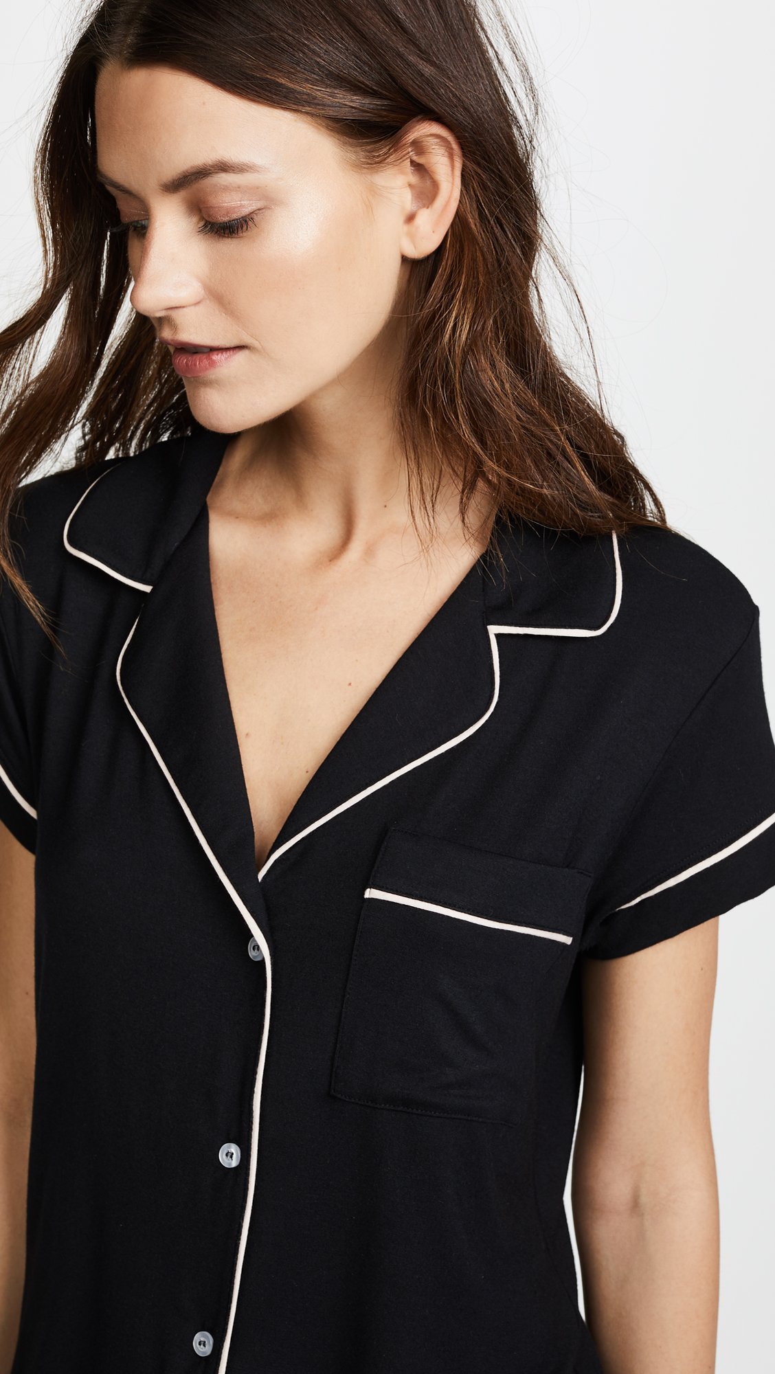 Eberjey Gisele Classic Women's Pajama Set - Soft Short Sleeve Button Down Shirt with Front Pocket & Comfortable Elastic Waist Shorts | Perfect for Lounging, Sleepwear & Relaxing at Home