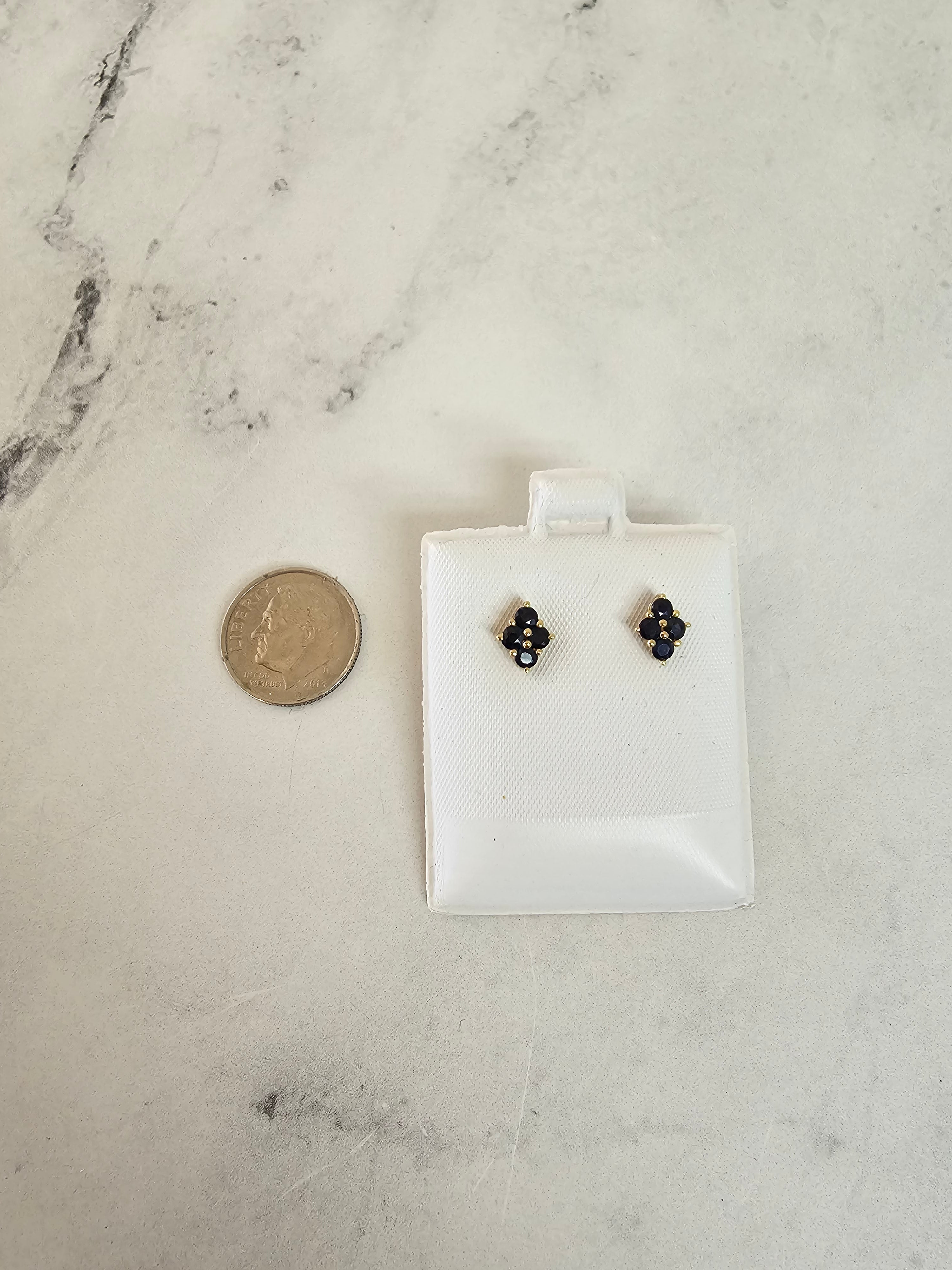 14K Yellow Gold Teardrop Sapphire Stud Earrings with Diamond Accent - Perfect for Weddings, Parties & Special Occasions