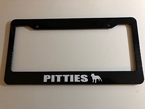 Pitbull Black Automotive License Plate Frame - Heavy Duty Metal Car License Plate Holder for Pitbull Lovers - Perfect for Trucks, Cars & Motorcycles