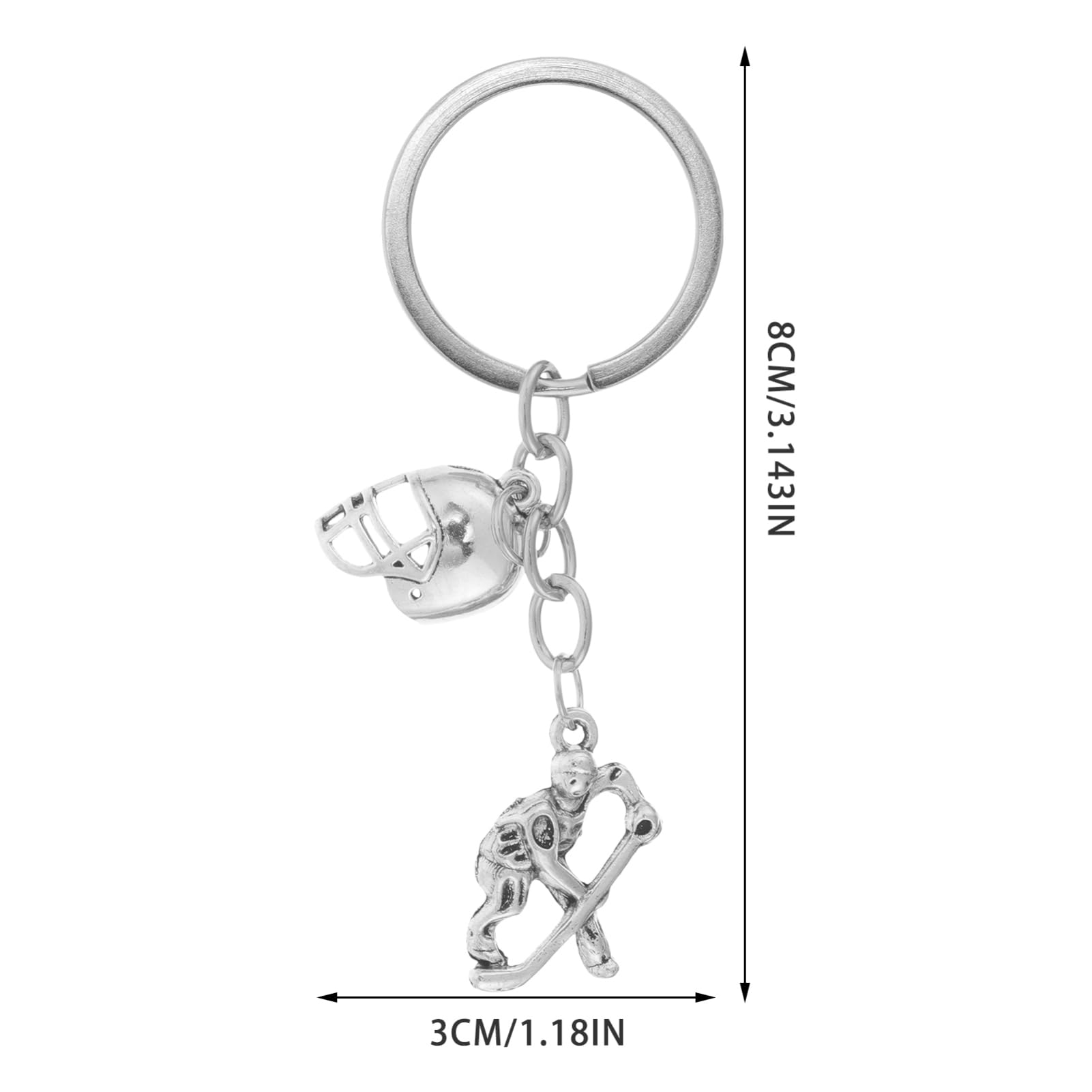 Hockey Player Keychain - Sports Themed Backpack Accessory, Hockey Gift for Players & Fans, Durable Metal Key Ring for Bags, Gyms & Travel