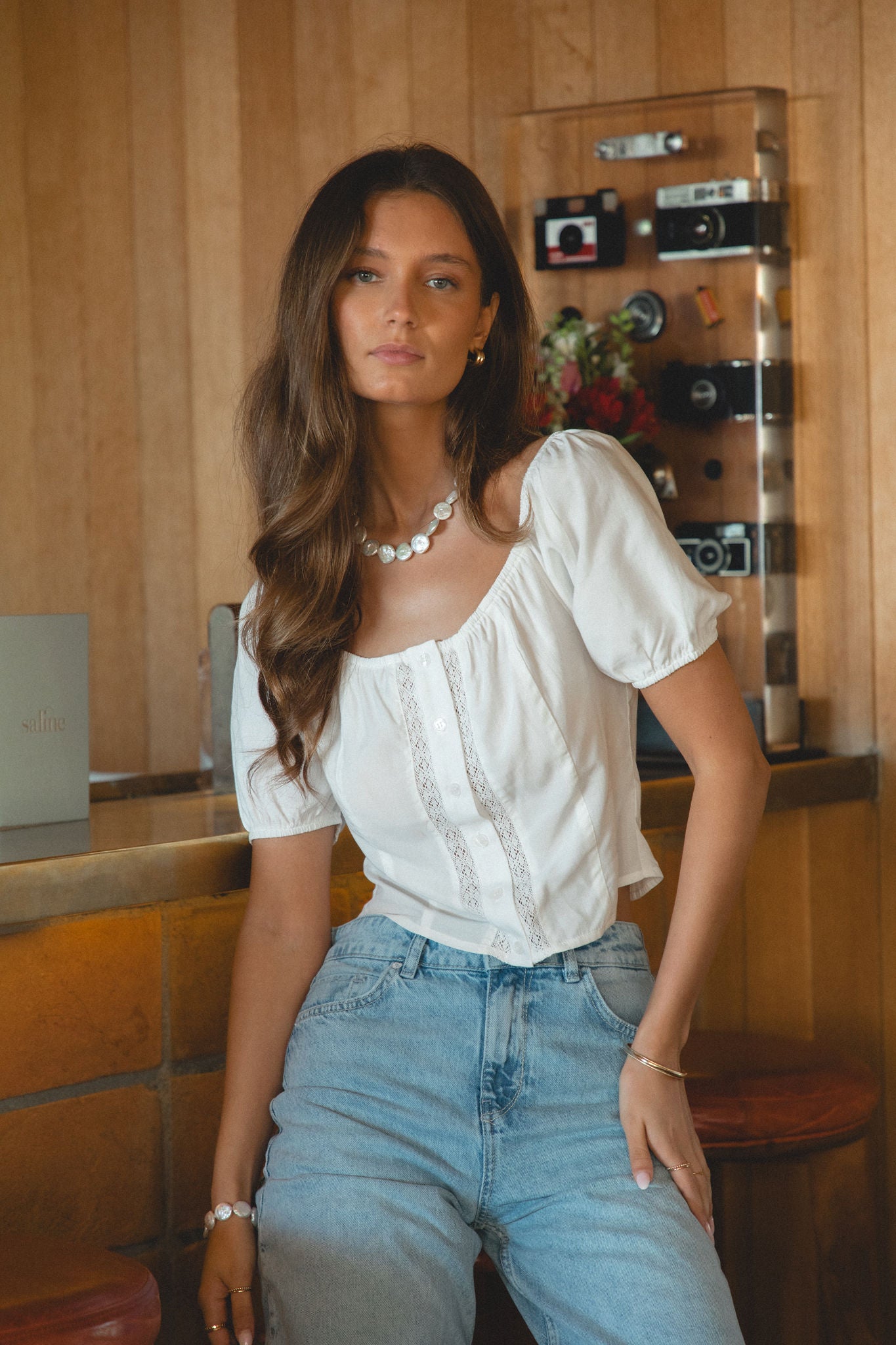 Lottie Woven Lace Top for Women - Elegant Boho Blouse with Floral Embroidery | Perfect for Summer Outfits, Beach Vacations & Date Nights