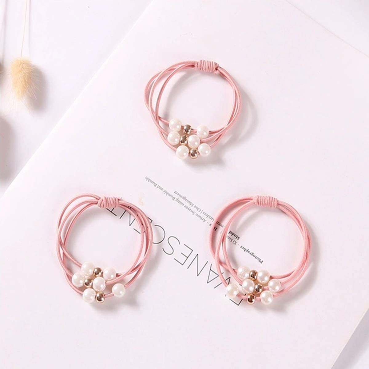 5 Pack Pearl Hair Ropes Scrunchies - 5 Color Pearl Hair Ties for Women & Girls, Elegant Hair Accessories for Weddings, Parties & Daily Styling