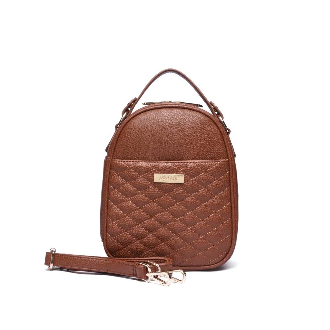Luli Bebe Monaco Mini Insulated Lunch Bag with Adjustable Shoulder Strap - Leakproof & Thermal Baby Food Container for School, Work & Travel (Caramel Brown) | Perfect for Toddler Snacks, Breast Milk Storage & Picnics