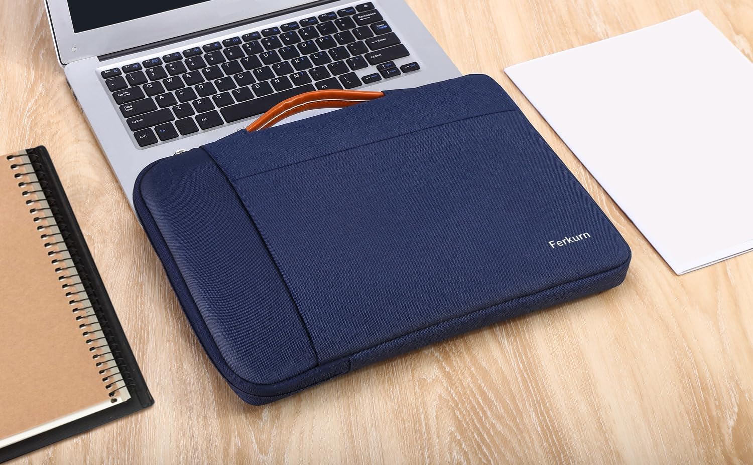 Ferkurn 11.6寸防水笔记本电脑保护套，兼容MacBook Air/Pro、iPad、Surface Pro、Acer、HP、Dell、ASUS、Lenovo，男女通用蓝色笔记本包，适合办公、学习、旅行使用