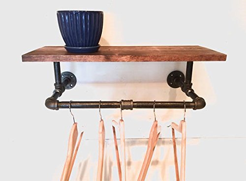 Industrial Rustic Pipe Clothing Rack with 24