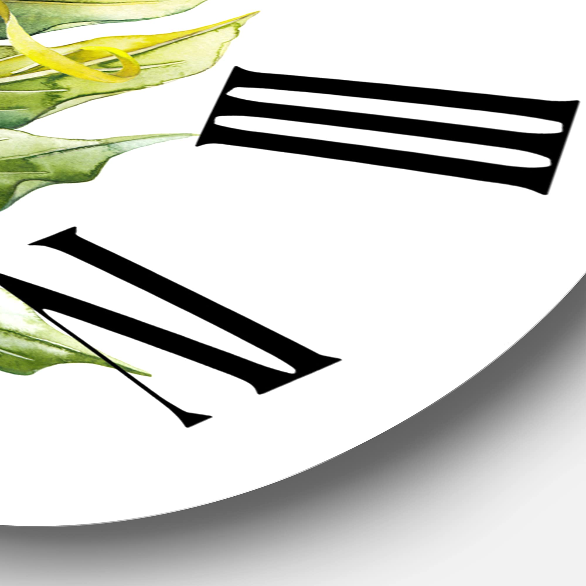 DesignQ Traditional Wall Clock 'Ylang Ylang Flower' - Large Floral & Botanical Wall Clock for Kitchen, Living Room, Bedroom Decor | Perfect for Home, Office & Gift Giving