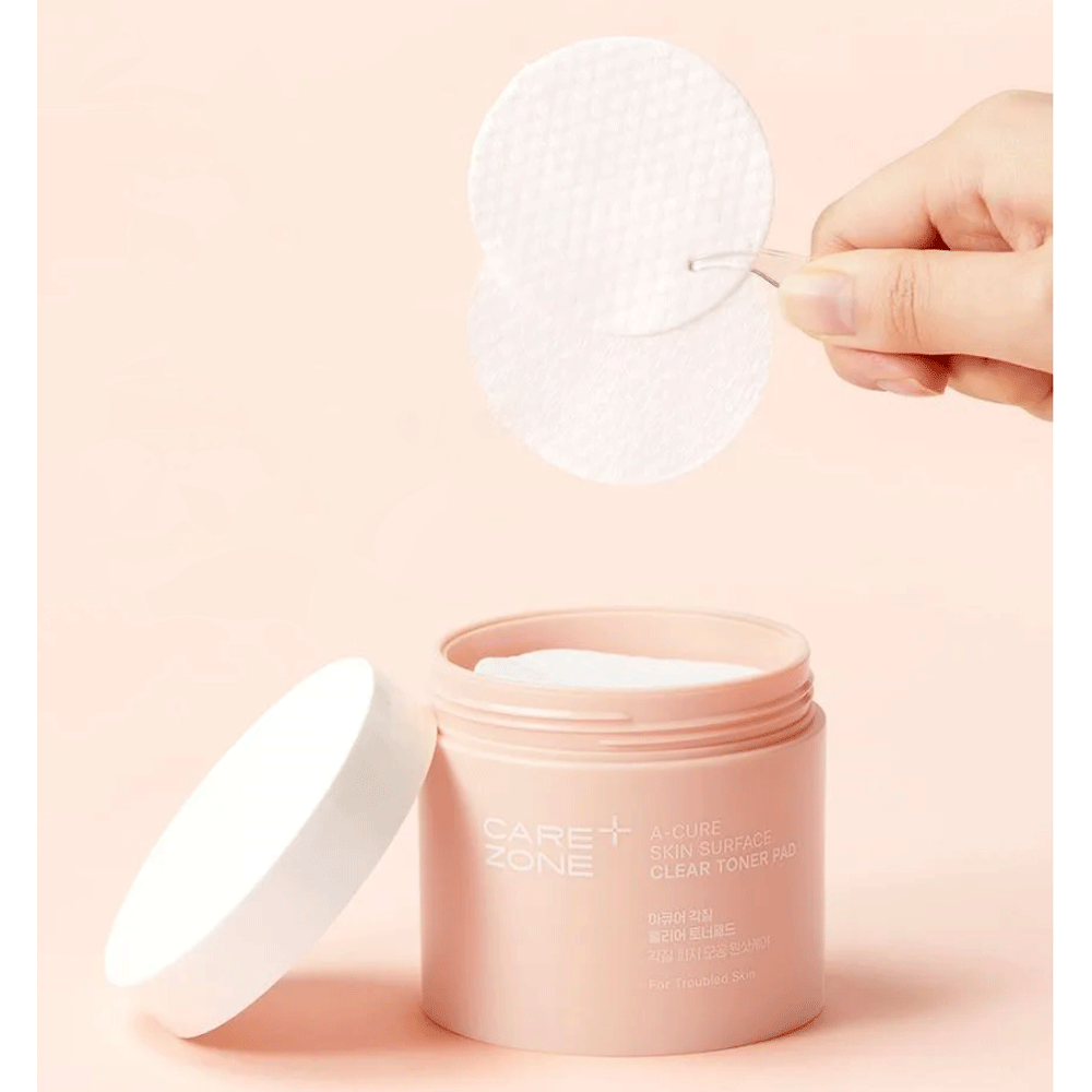 CAREZONE Skin Surface Clear Toner Pads - 70 Count | Exfoliating & Hydrating Facial Toner Pads for Acne, Oily & Sensitive Skin | Daily Skincare Routine & Travel Essential
