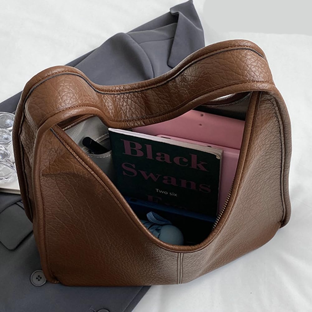 Vintage Women's PU Leather Tote Bag - Large Hobo Shoulder Bag Handbag Satchel Purse for Work, Travel & Everyday Use